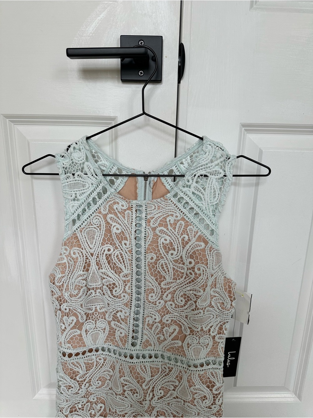 Lulus Lace Sheath Cocktail Dress in Light Blue / Turqoise Size S NWT - Picture 2 of 15